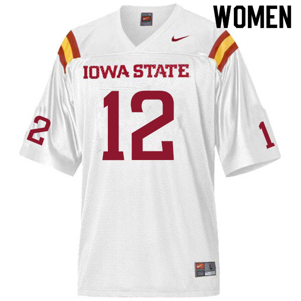Iowa State Cyclones Women's #12 Hunter Dekkers Nike NCAA Authentic White College Stitched Football Jersey QS42T24HY